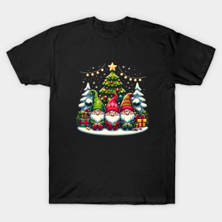 Gnomes Merry Christmas Light Family Gnome Xmas T-Shirt